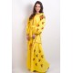 Boho Style Ukrainian Embroidered Maxi Broad Dress Yellow "Ukrainian Tradition"